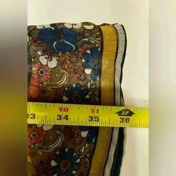 Eyelash Couture dress green floral knee length short sleeve cowl neck size large - Picture 12 of 12